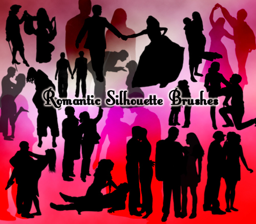 romantic lovers wallpapers. Romantic Silhouette Brushes