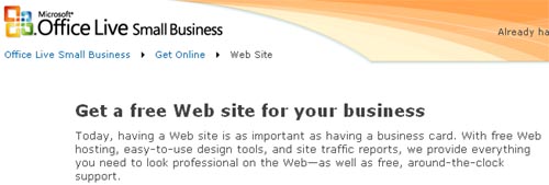 Web site Design and Hosting – Microsoft Office Live Small Business