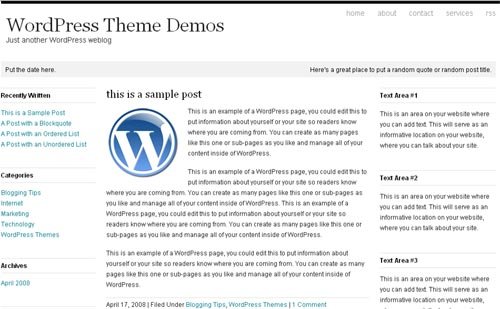 Simple And Elegant Free WordPress Themes Fremium Whitespace WordPress Theme