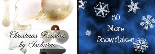 48 Snow, Ice, Snowflake and Christmas Brushes