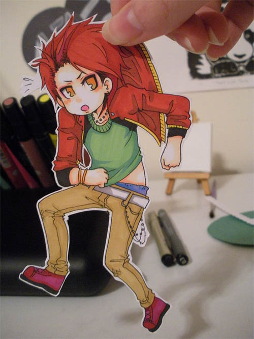 cute anime children. 30+ Cute and Clever Anime Paper Child Art