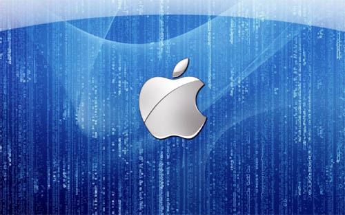 apple logo wallpaper. Blue Apple logo