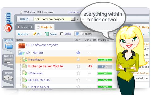 5pm interface - everything within a click or two