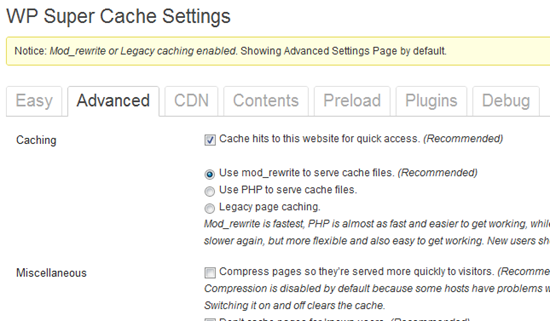 wp super cache