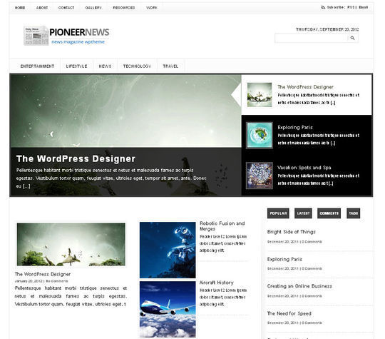 Free Pioneer Magazine Theme