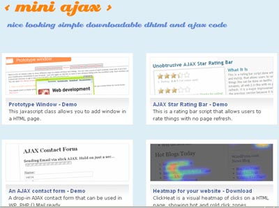 A showroom of nice looking simple downloadable DHTML and AJAX scripts