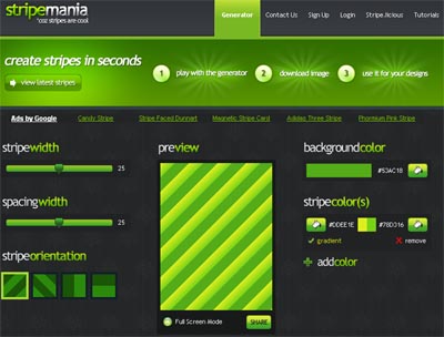 Stripemania – Striped Background Image Generator