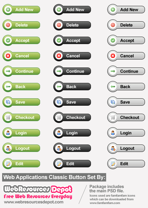 Set Of Free Web Application Buttons By WebResourcesDepot 3