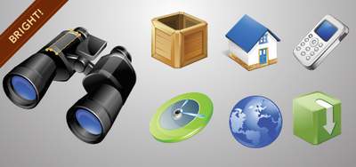 Bright free icon set