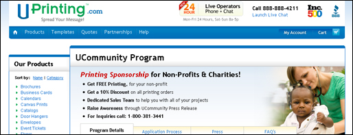 UPrinting Website Sponsorship Programs 2