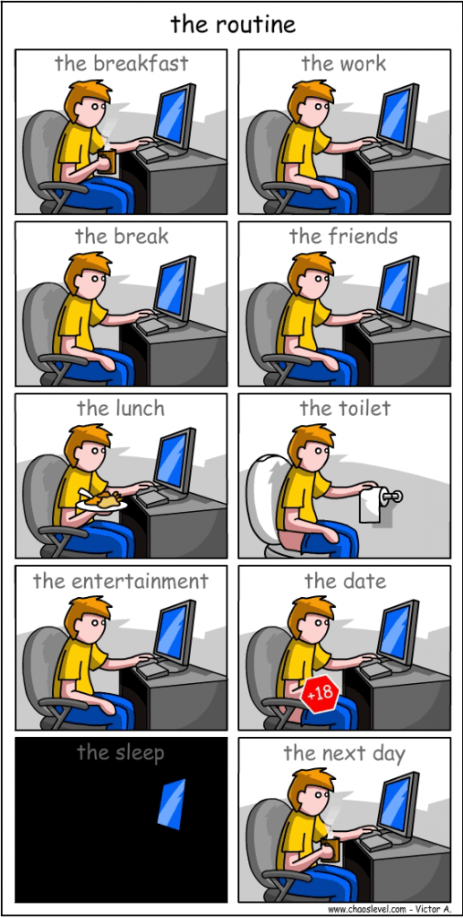 The Geek’s Routine (Cartoon)