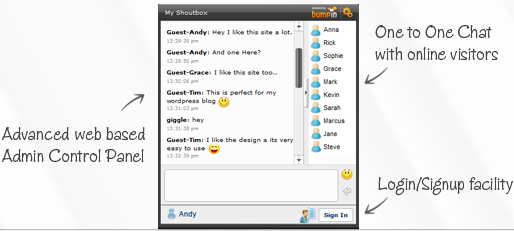 Bumpin Social Bar And Shoutbox Adds Social Interactivity To Your Site