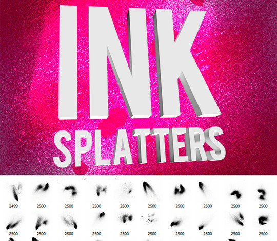 45 Free Watercolor, Ink And Splatters Brushes For Photoshop 41