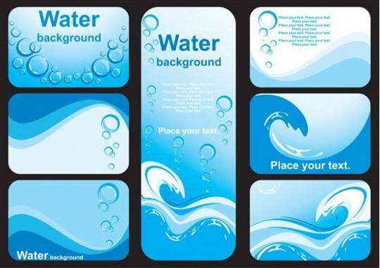 20 Free Water Wave & Bubbles Vector Backgrounds 14