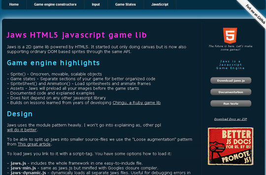 Collection of Javascript & HTML5 Game Engines Libraries 11