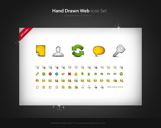 17 Free Awesome Hand-Drawn Icon Sets 3
