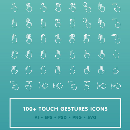 11 Free Mobile Gesture Icons Packs (PSD, AI, EPS) 4