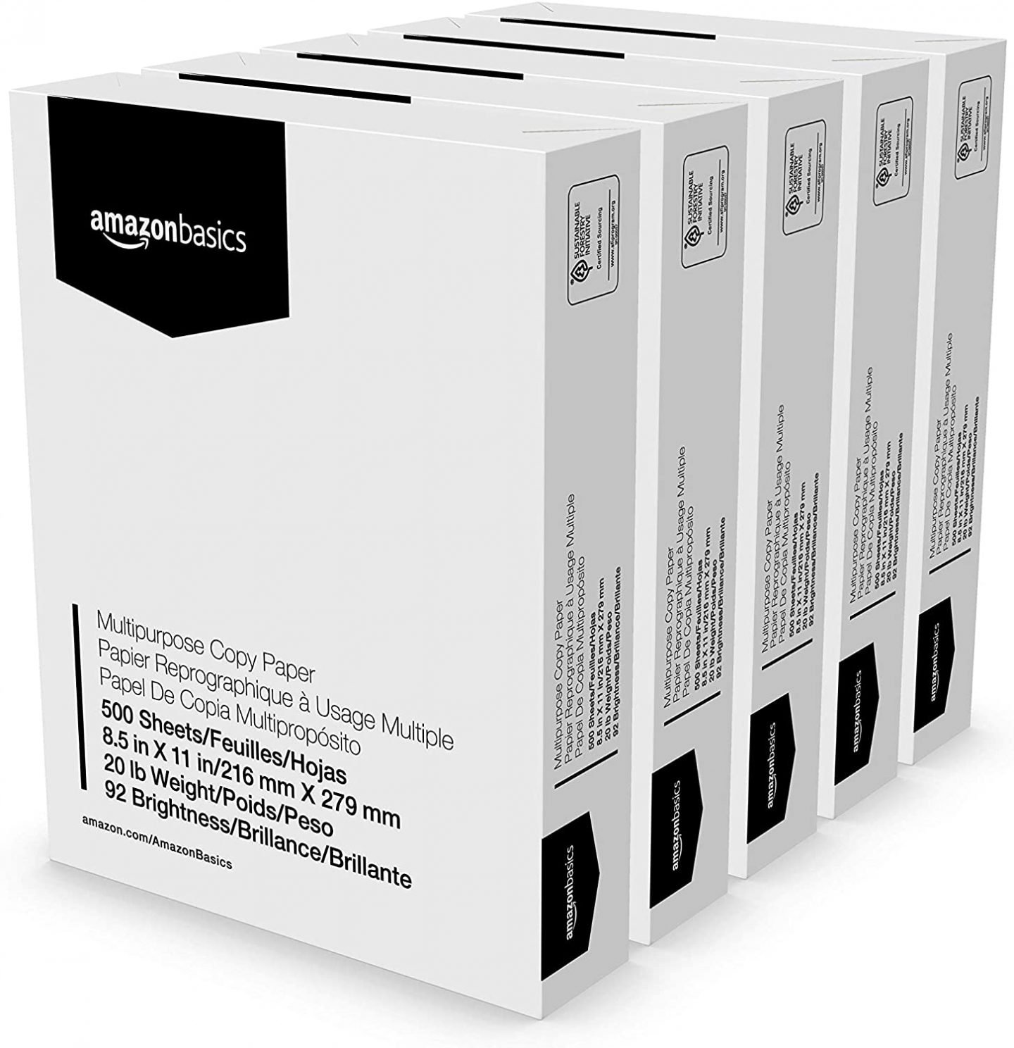 5 Ream Multipurpose Copy Printer Paper (2500 Sheets)