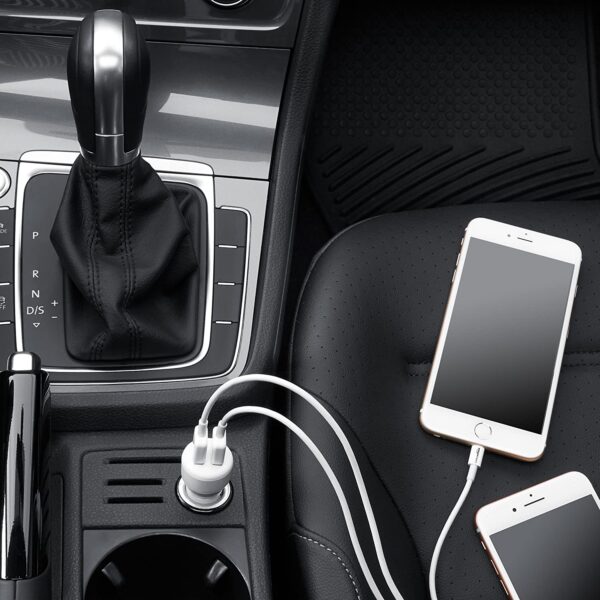 Dual-Port USB Car Charger Adapter for Apple and Android Devices - Image 4