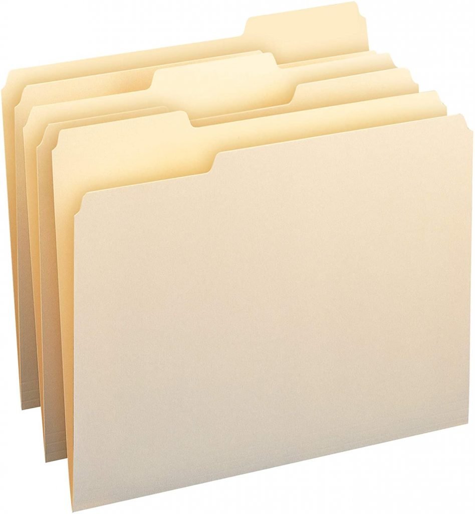 File Folders Letter Size 1/3-Cut Tab Assorted Positions