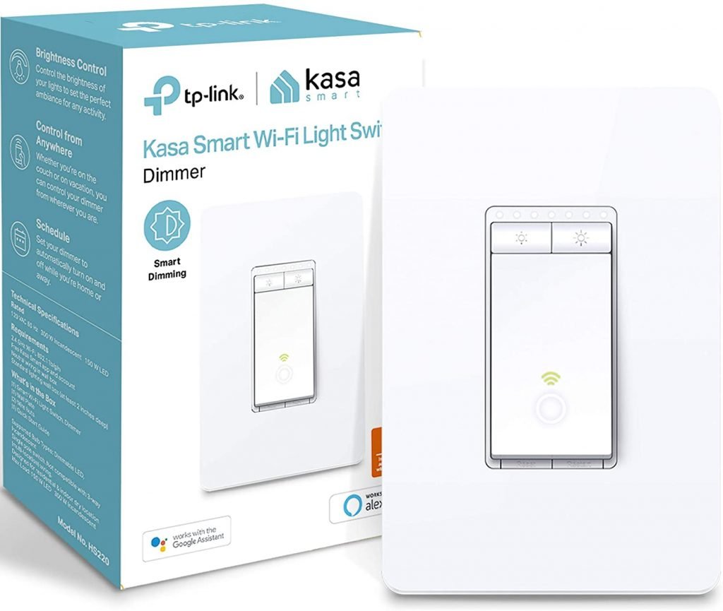 Kasa Smart Dimmer Switch HS220, 2.4GHz Wi-Fi Light Switch