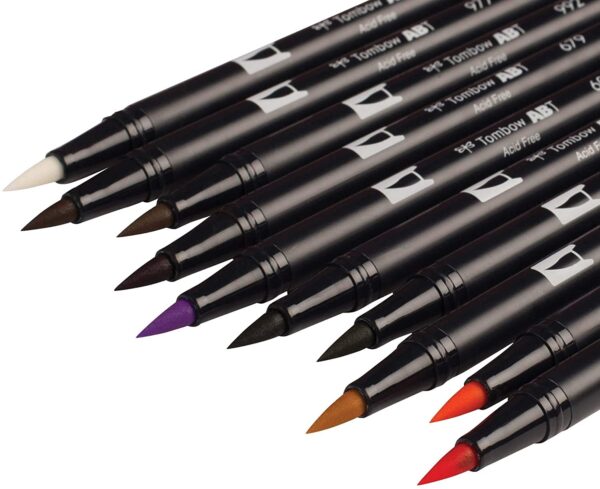 Tombow Dual Brush Pen Art Markers, Brush and Fine Tip Markers, 10-Pack - Image 4