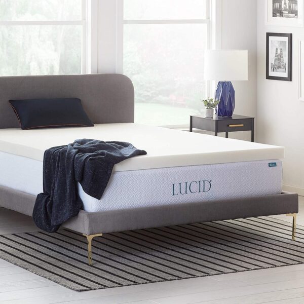 LUCID Memory Foam Mattress Topper 3 Inch - Queen