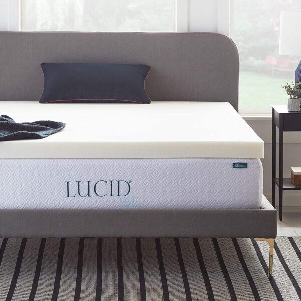 LUCID Memory Foam Mattress Topper 3 Inch - Queen - Image 2