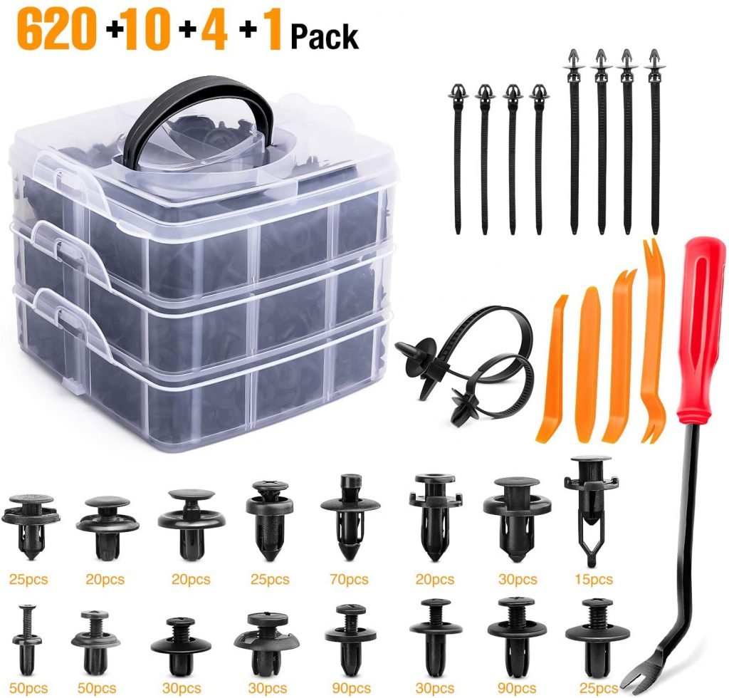 GOOACC 635Pcs Car Push Retainer Clips Auto Fasteners Assortment