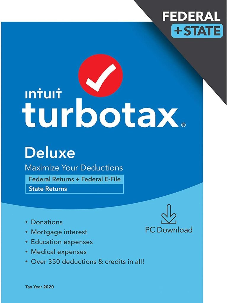 TurboTax Deluxe 2020 Desktop Tax Software, Federal and State Returns