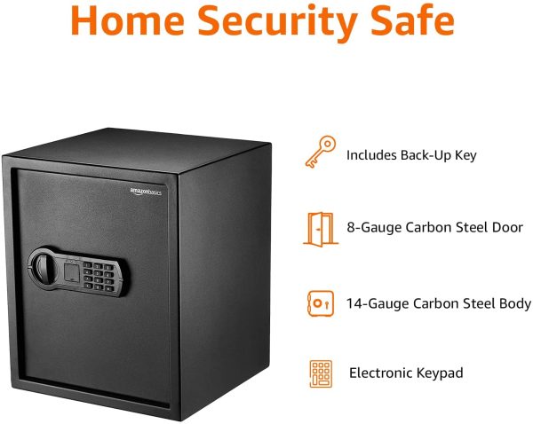 Steel Home Security Safe with Programmable Keypad - Secure Documents, Jewelry, Valuables 3