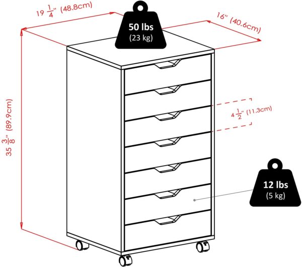 Winsome Halifax 7 drawer Storage Cart Easily Accessible Storage in your Home Office 4