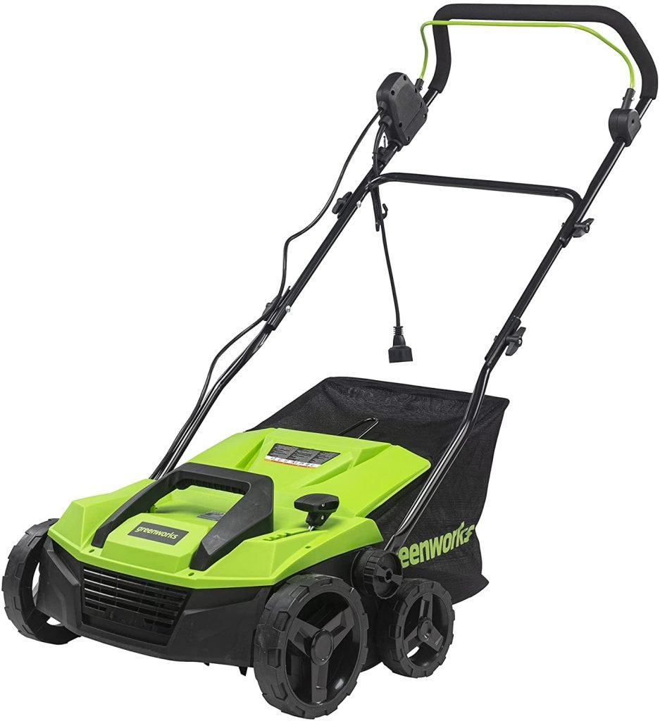 Greenworks 13 Amp Corded Dethatcher Scarifier to keep your lawn healthy