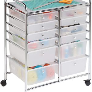 Honey-Can-Do Rolling Storage Cart and Organizer with 12 Drawers