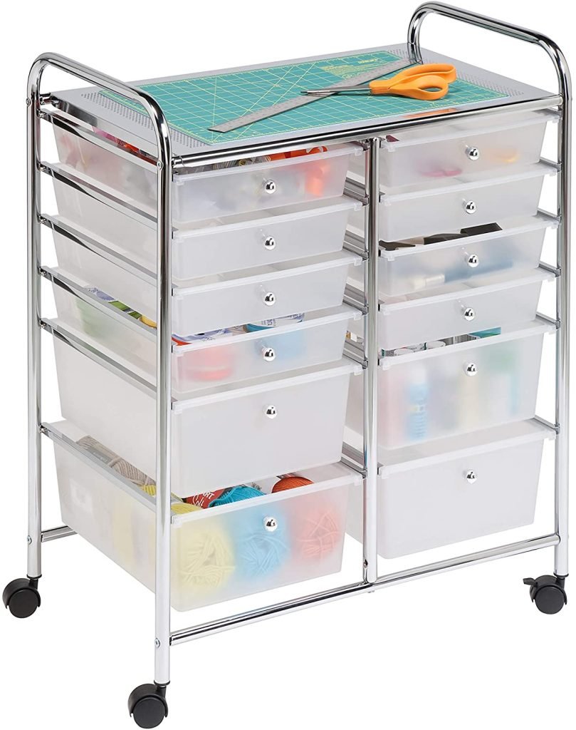 Honey-Can-Do Rolling Storage Cart and Organizer with 12 Drawers