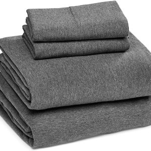 Cotton Jersey Bed Sheet Set for Cozy Sleeping – Full, Dark Gray
