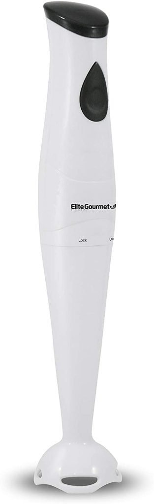 Elite Gourmet Electric Immersion Mixer Chopper 1-Touch Control Hand Blender