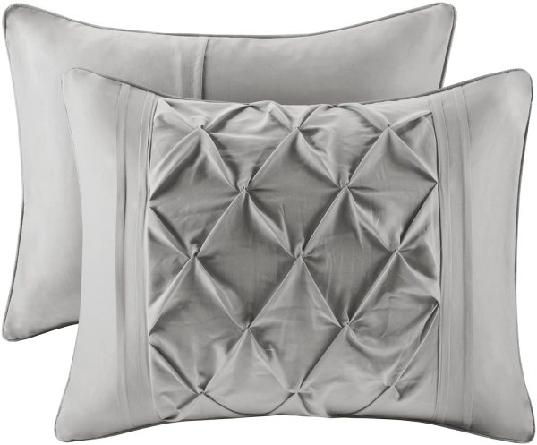 Microfiber Tufted Pattern 5 Piece Comforter Set Bedding, Queen 2