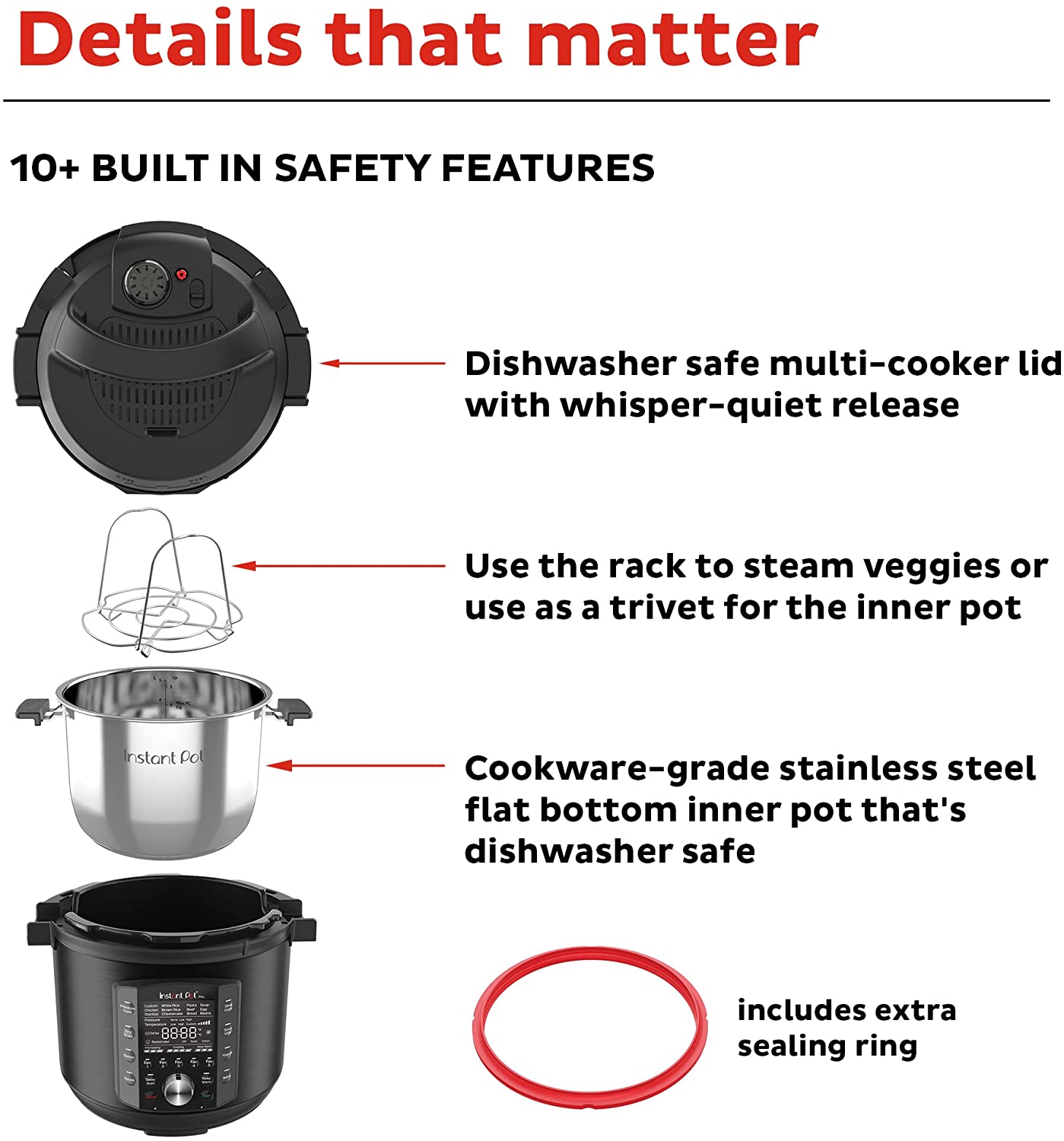 Instant Pot Pro 10-in-1 Pressure Cooker Slow Cooker Sterilizer ...