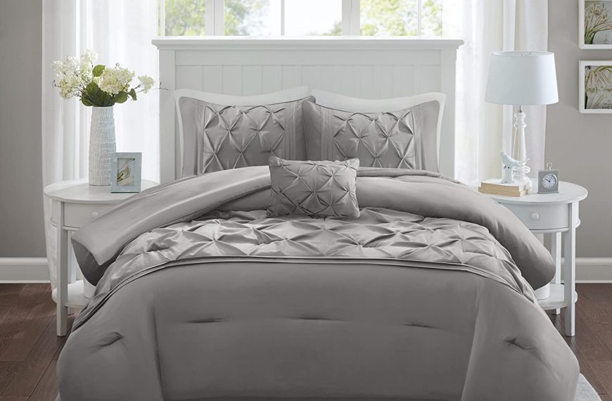 Microfiber Tufted Pattern 5 Piece Comforter Set Bedding, Queen