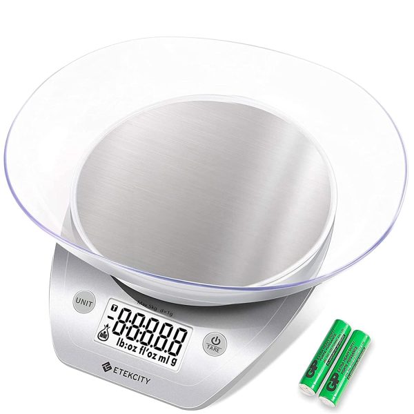 Etekcity 0.1g Digital Food Scale, Bowl, Digital Grams and Ounces for Weight Loss
