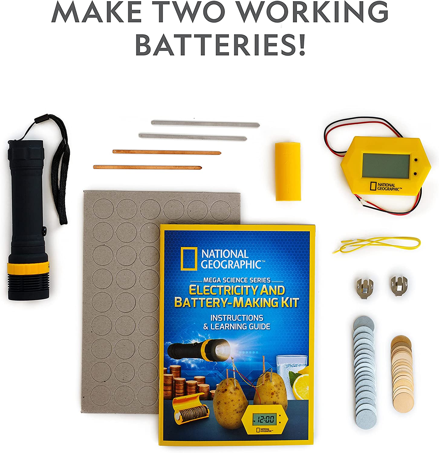 NATIONAL GEOGRAPHIC Battery Making Kit - Potato Clock and Penny