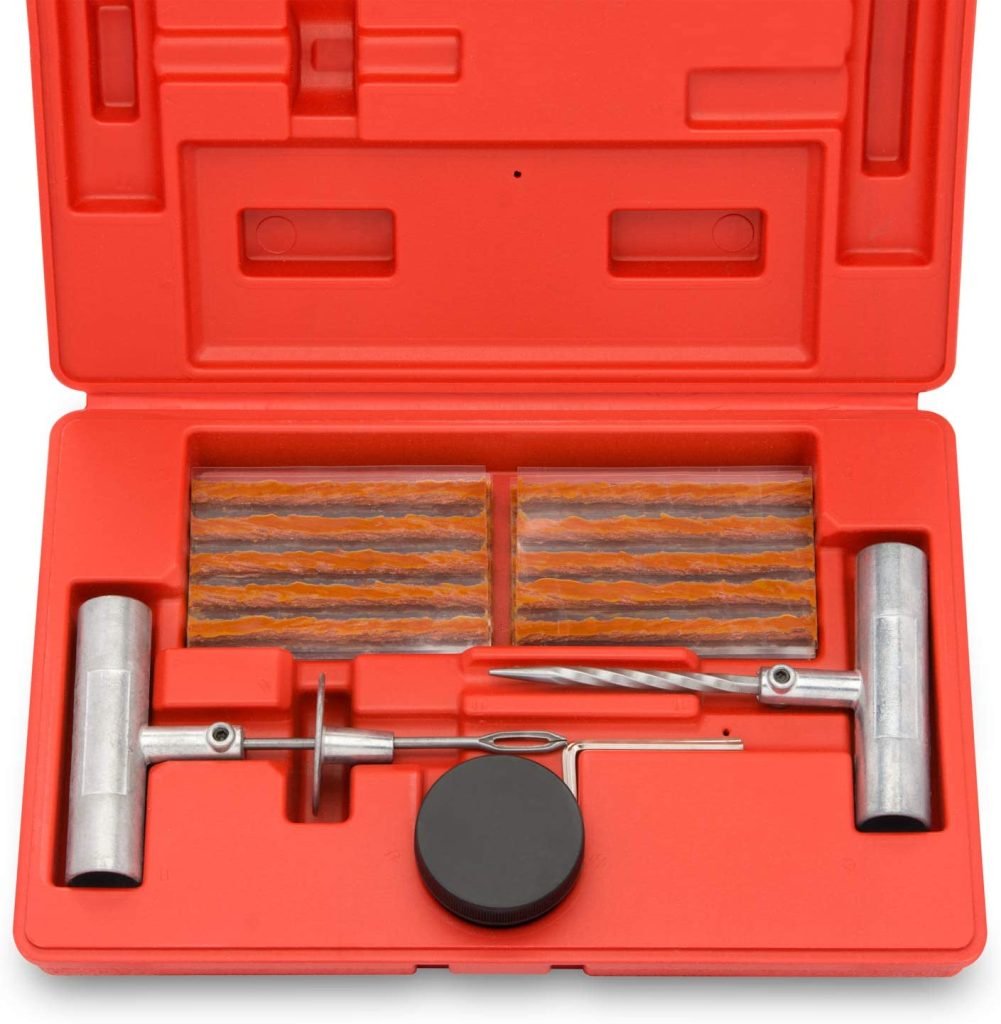 TL Tooluxe 50002L Universal Tire Repair Kit Heavy Duty Quick & Easy Repair Punctures and Plug Flats