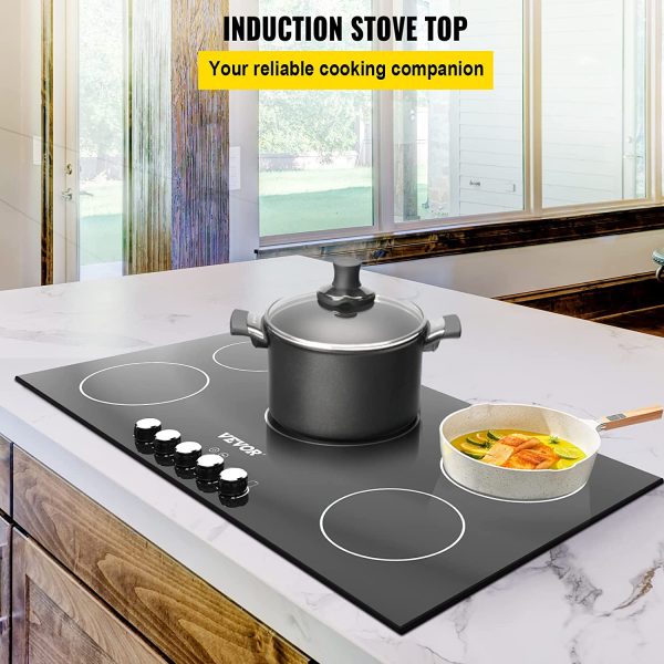 VEVOR Built-in Induction Cooktop, 35 inch 5 Burners, 220V Ceramic Glass Electric Stove Top with Knob Control 2