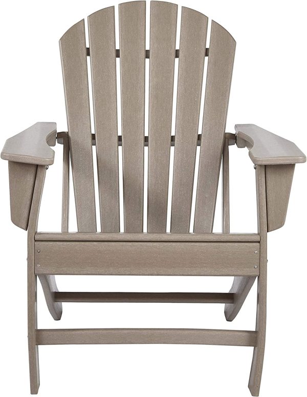 Ashley Sundown Treasure Adirondack Chair, Light Brown, 34"D x 31"W x 38"H 2