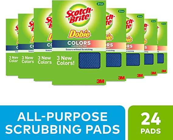 Scotch-Brite Dobie Cleaning Pads, Ideal for Dishwashing, Kitchen, Bathroom and More, 24 Pads 1
