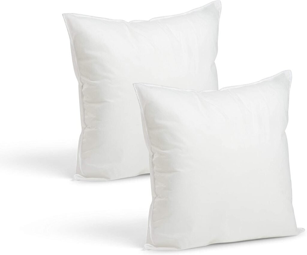 Foamily Throw Pillows Insert Set of 2 – 16 x 16 Perfect Bed and Couch Pillows