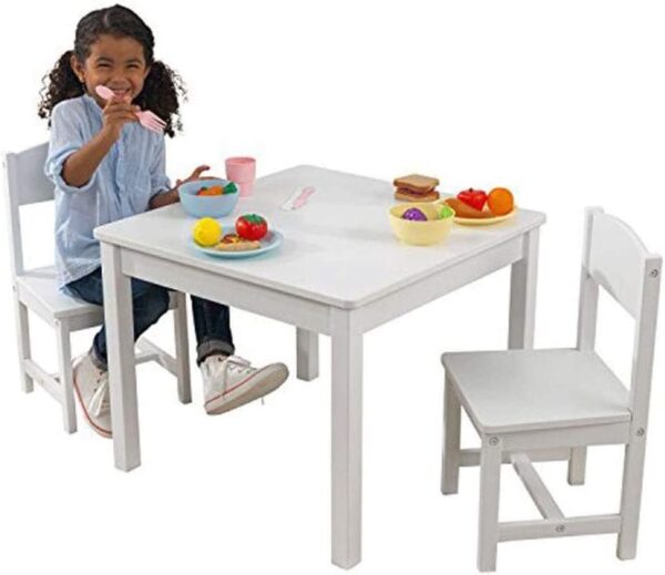 KidKraft Aspen Table and 2 Chair Set for Kids - White 30.75" x 27.5" x 5.25" 3