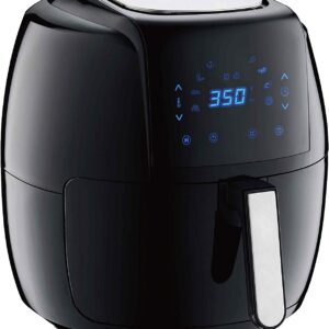 GoWISE USA 8-in-1 Digital Air Fryer with Recipe Book, Modern Touchscreen Design, 7.0-Qt, Black
