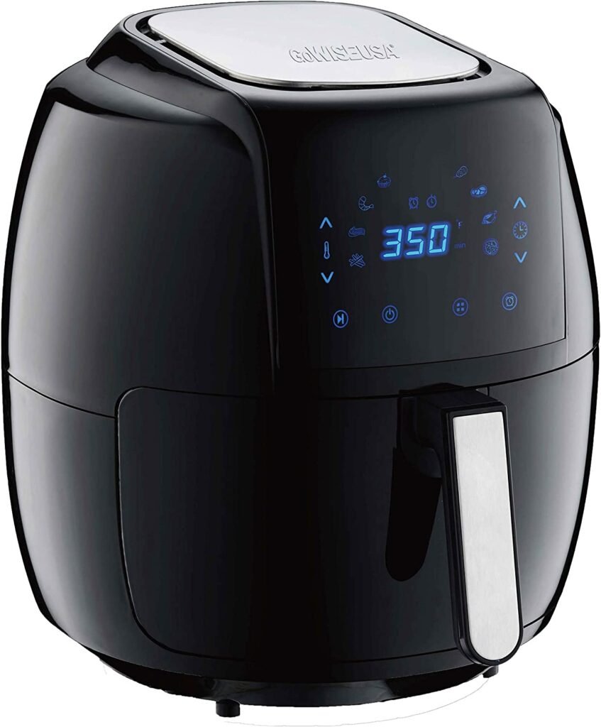 GoWISE USA 8-in-1 Digital Air Fryer with Recipe Book, Modern Touchscreen Design, 7.0-Qt, Black